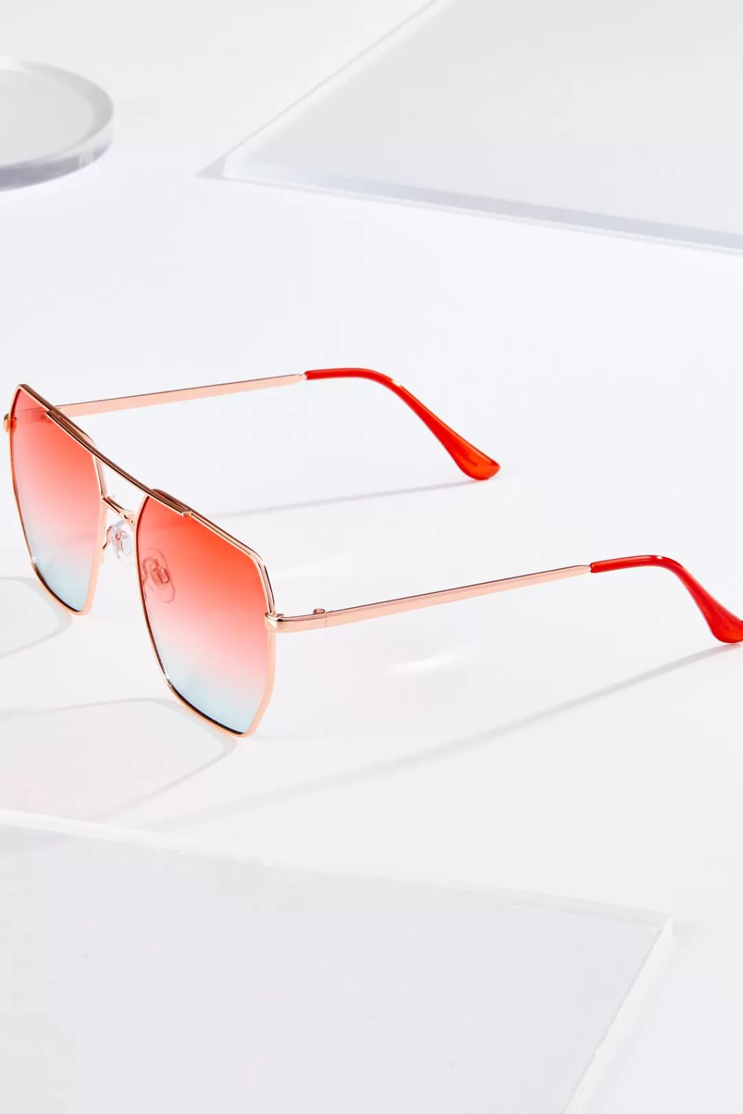 Cato Sunglasses | Color Lens Geo Frame Sunglasses