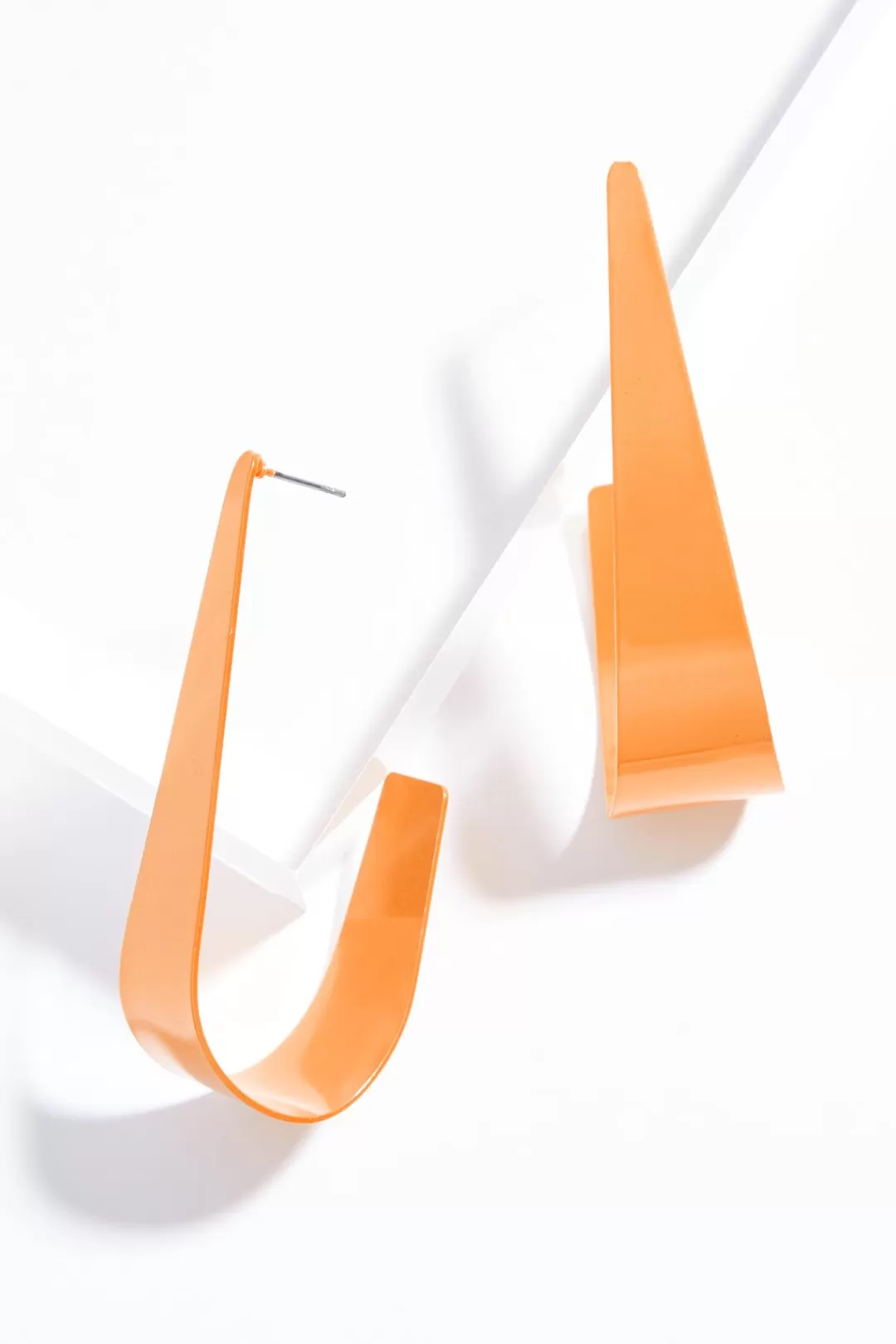 Cato Earrings | Flat Colored Metal Hoop Earrings