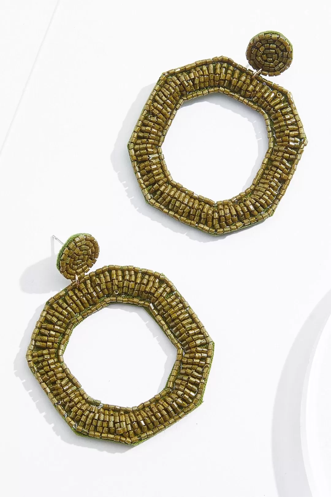 Cato Earrings | Seed Bead Octagon Earrings