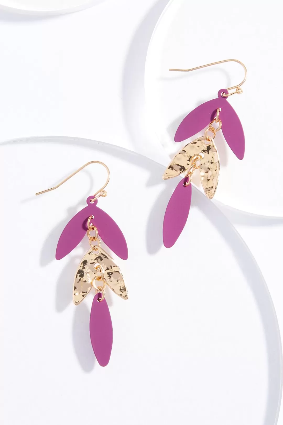 Cato Earrings | Shaky Color Leaf Gold Earrings
