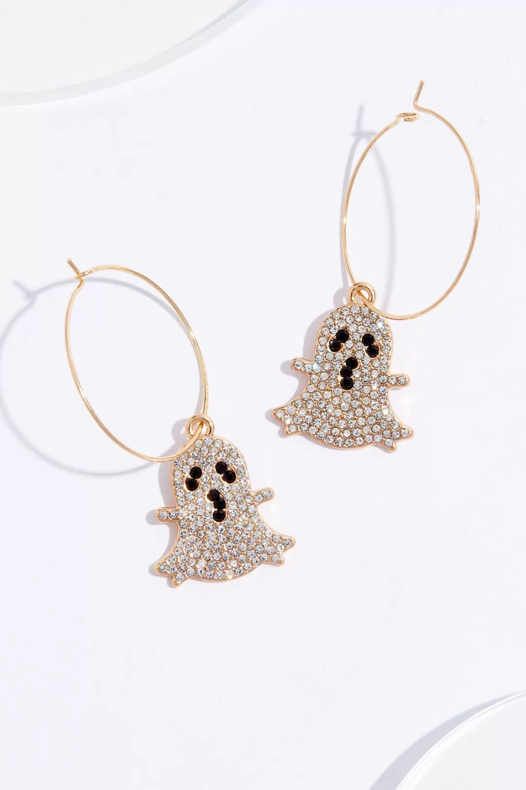 Cato Earrings | Stone Ghost Hoop Earrings