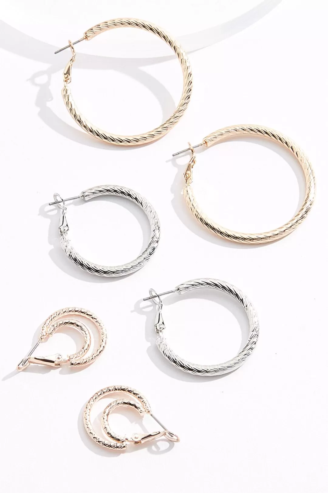 Cato Earrings | Tri- Color Hoop Earring Set