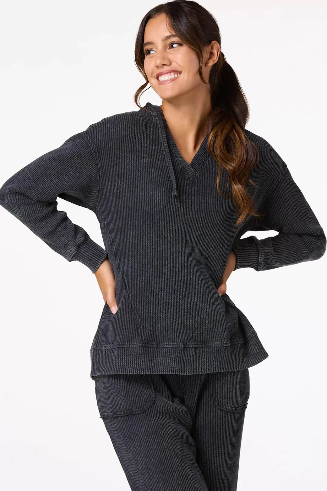 Cato Athleisure | Tops | Waffled Vintage Hoodie